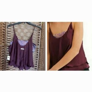Free People Turn It On Cami Top w Built-in Sequin Bandeau in Vetiver Bloom